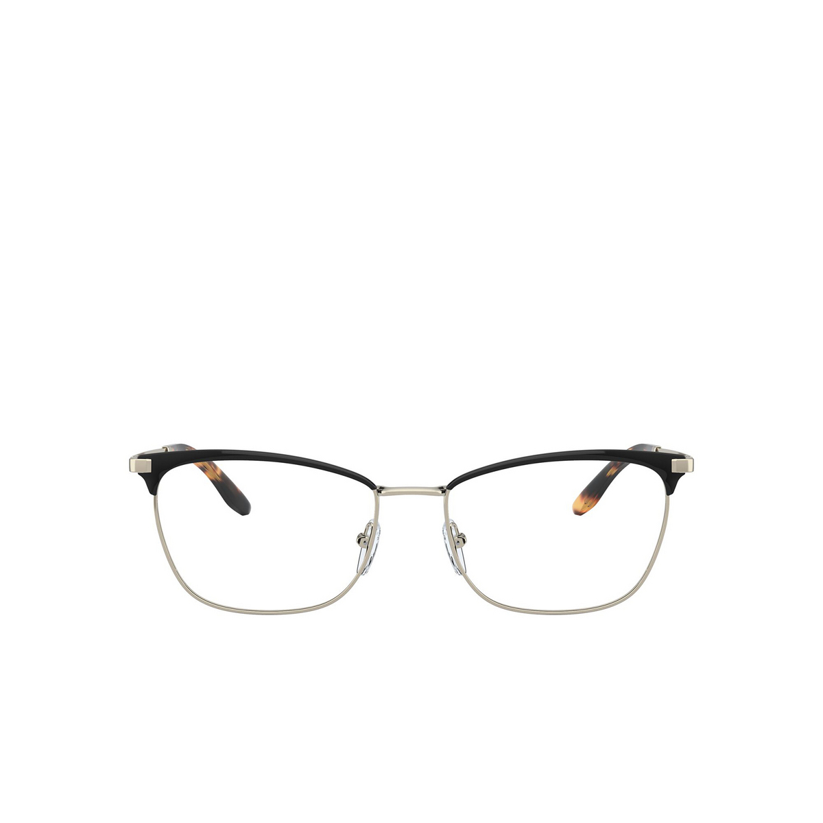 Prada® Irregular Eyeglasses: PR 57WV color Black / Pale Gold AAV1O1 - front view.