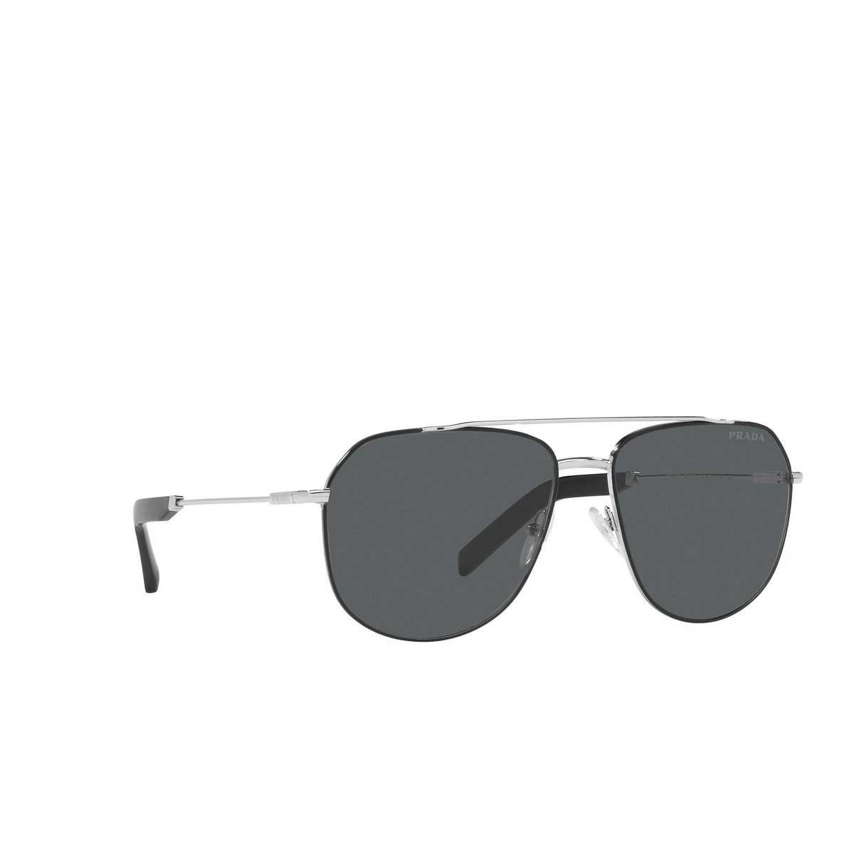 Prada PR 59WS Sunglasses GAQ731 Silver / Black - three-quarters view