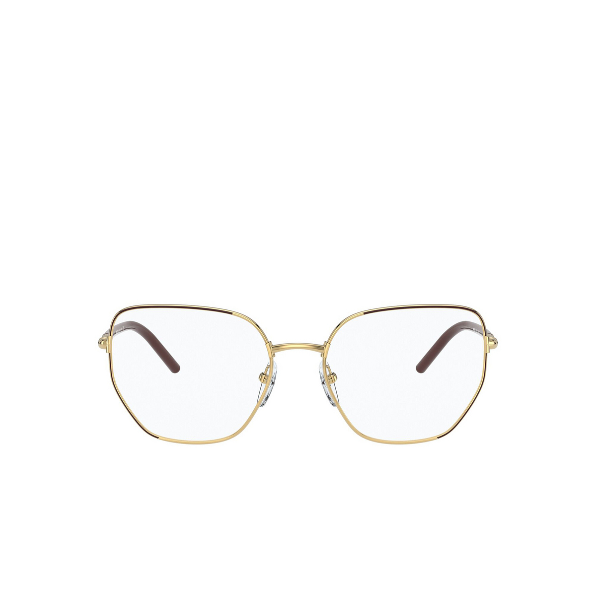 Prada® Irregular Eyeglasses: PR 60WV color 07M1O1 Must / Gold - front view