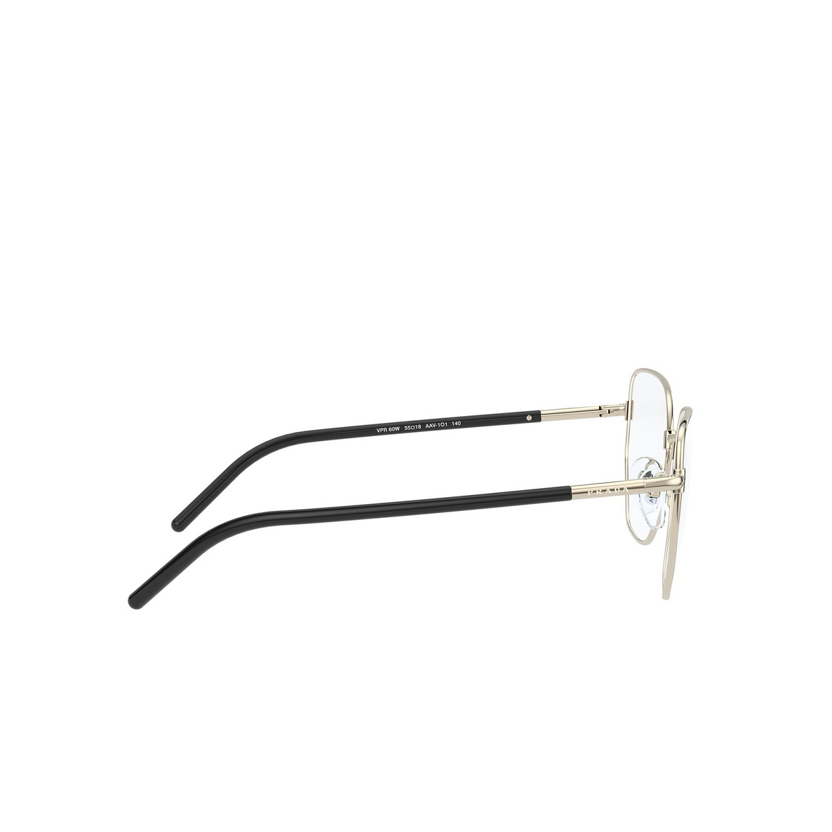 Prada® Irregular Eyeglasses: PR 60WV color Black / Pale Gold AAV1O1 - 3/3.