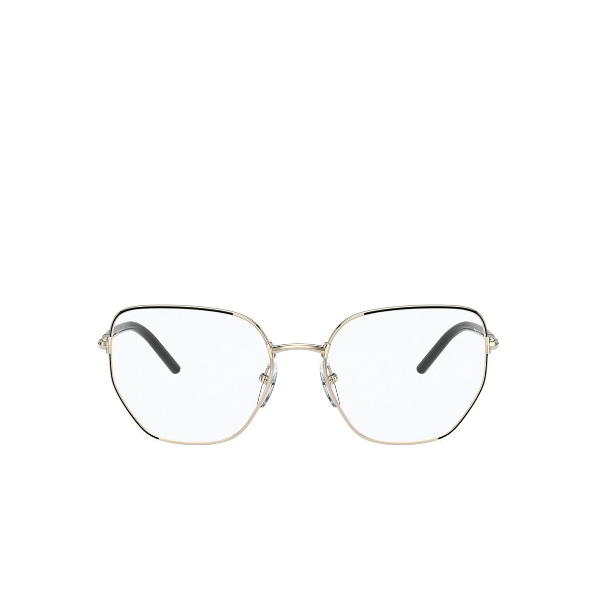 Prada® Irregular Eyeglasses: PR 60WV color Black / Pale Gold AAV1O1 - front view.