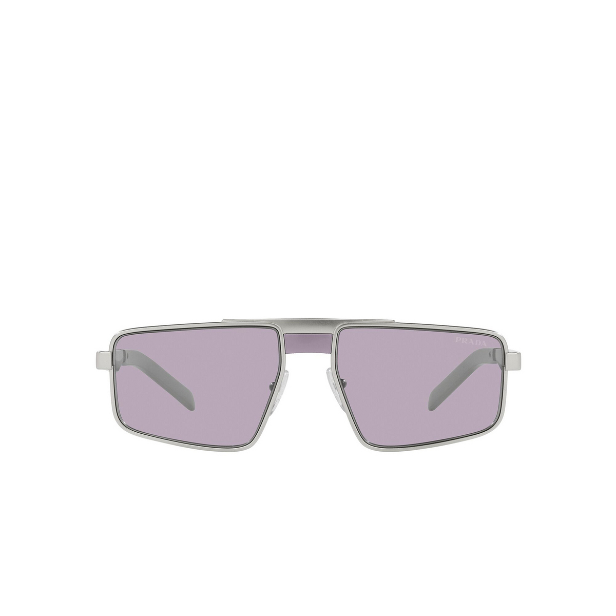 Prada® Irregular Sunglasses: PR 61WS color Matte Silver VAE09M - front view.