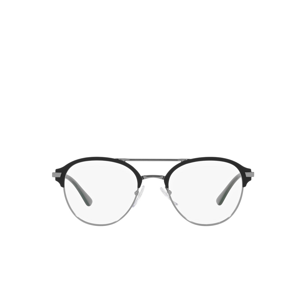 Prada® Aviator Eyeglasses: PR 61WV color Matte Black / Gunmetal 02G1O1 - front view.