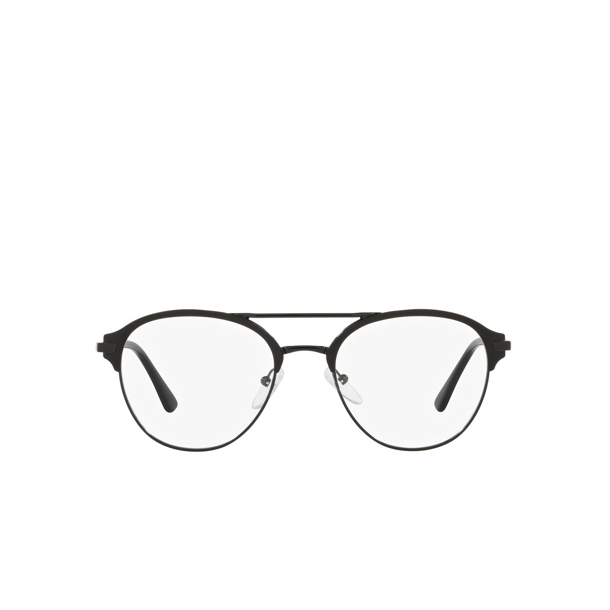 Prada® Aviator Eyeglasses: PR 61WV color Matte Black / Black 07F1O1 - front view.