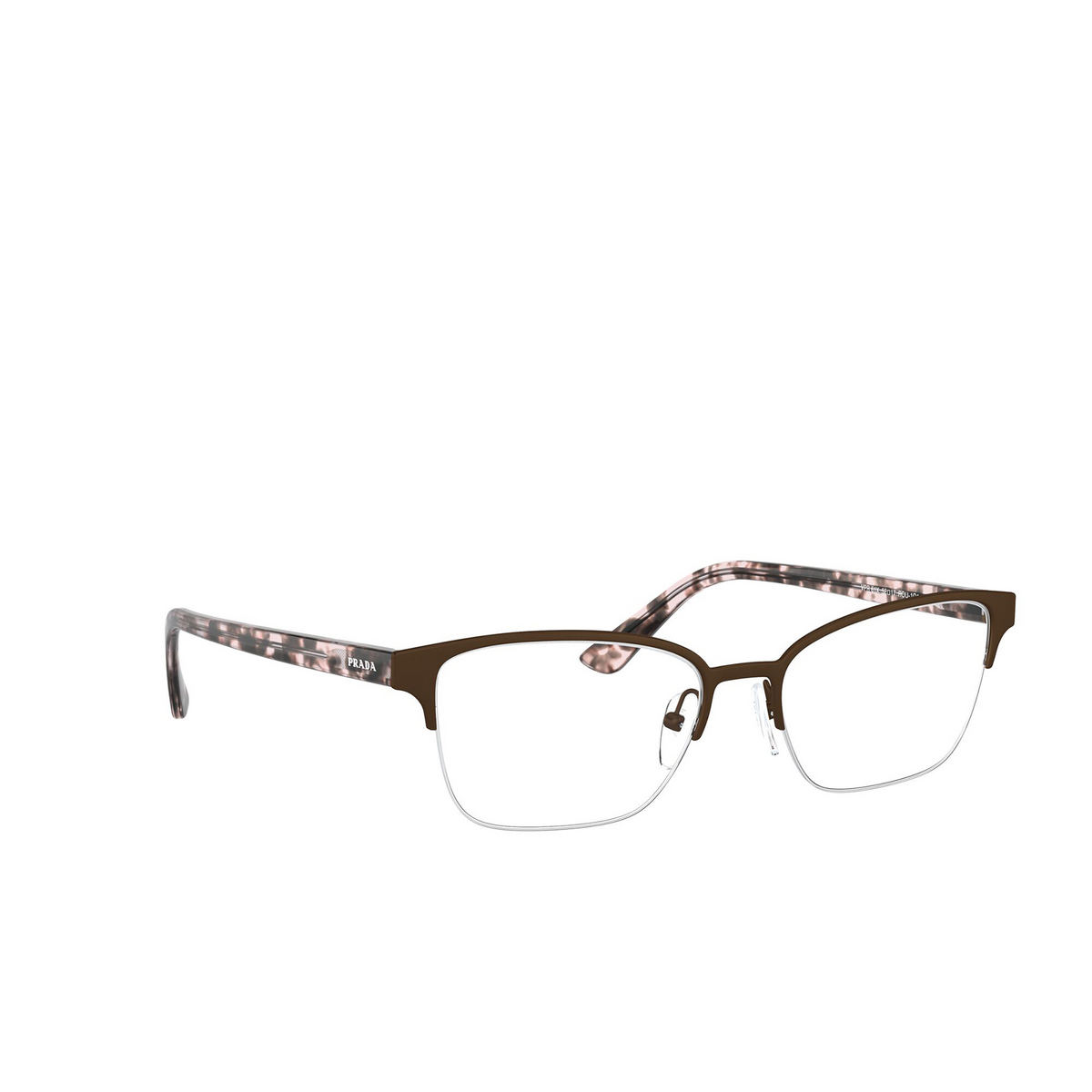 Prada® Cat-eye Eyeglasses: PR 61XV color Matte Cocoa ROU1O1 - 2/3.