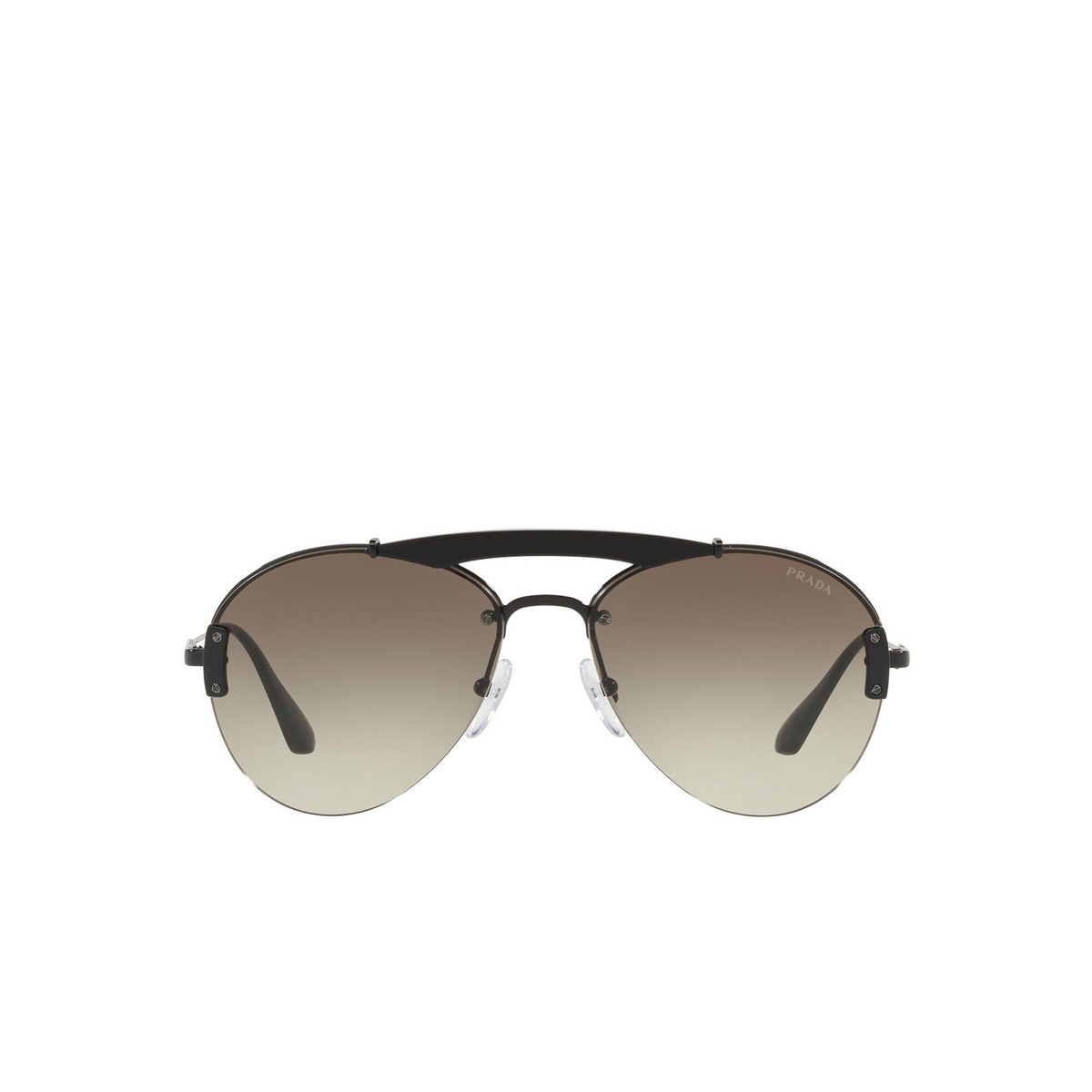 Prada® Aviator Sunglasses: PR 62US color Black 1AB5O2 - front view.