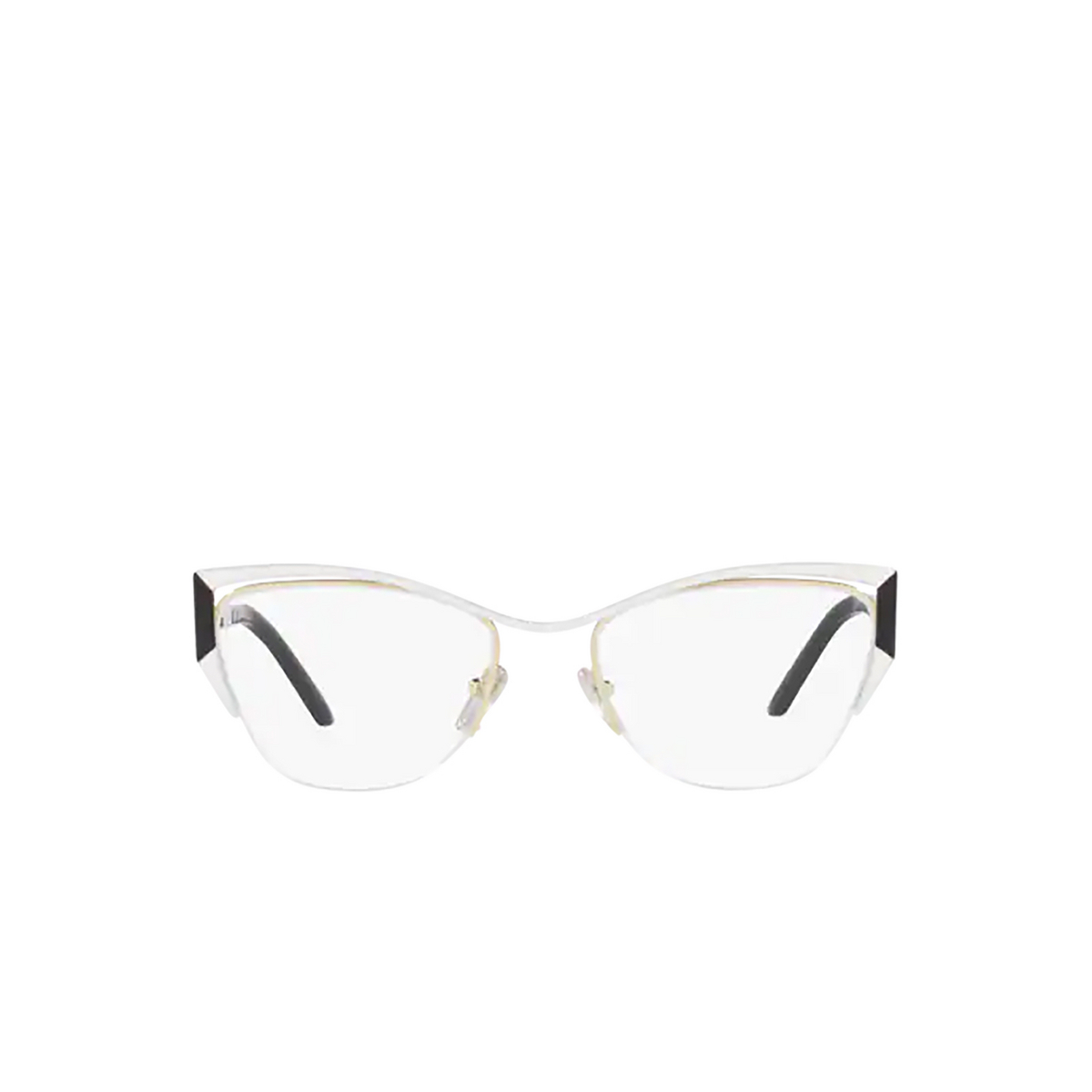 Prada PR 63YV Eyeglasses 11A1O1 Talc / Black/ Pale Gold - front view