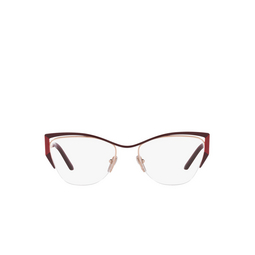 Prada® Butterfly Eyeglasses: PR 63YV color 13A1O1 Red / Fire / Rose Gold 