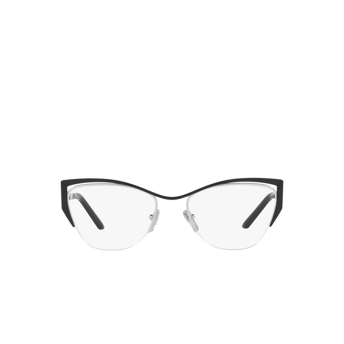 Prada® Butterfly Eyeglasses: PR 63YV color Silver / Black GAQ1O1 - front view.