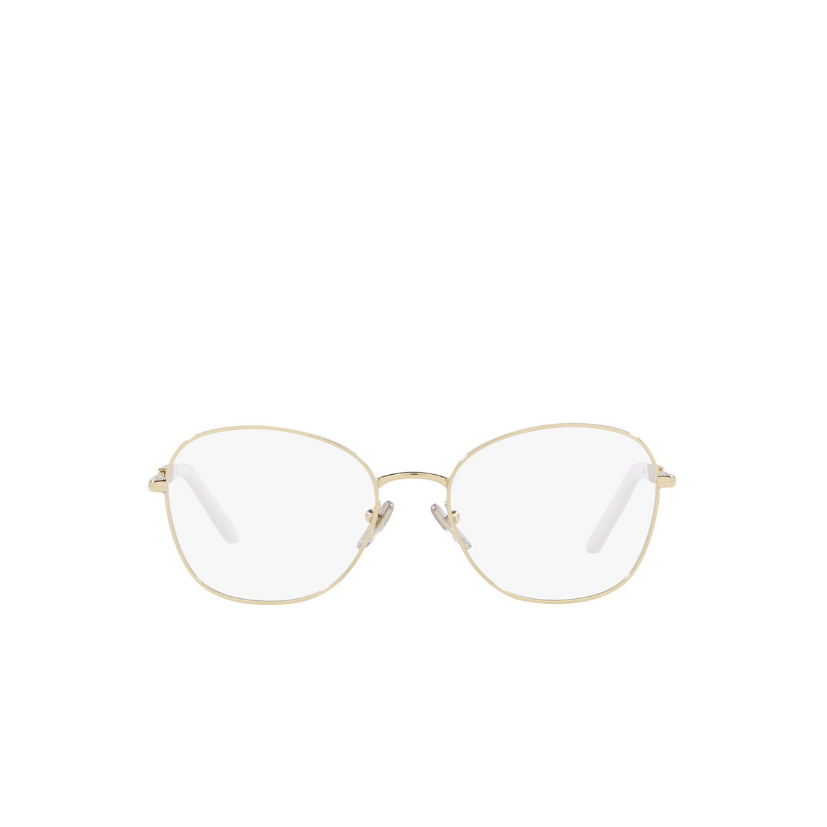 Prada® Round Eyeglasses: PR 64YV color Pale Gold / Talco 09U1O1 - front view.