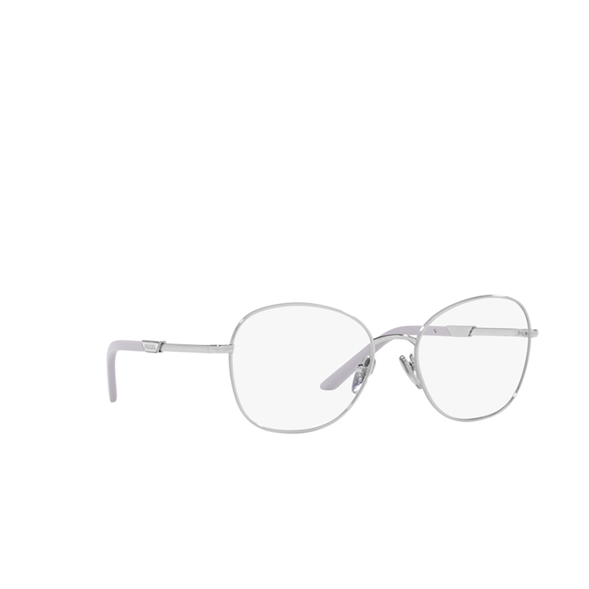 Prada PR 64YV Eyeglasses 15A1O1 Silver / Wisteria - three-quarters view