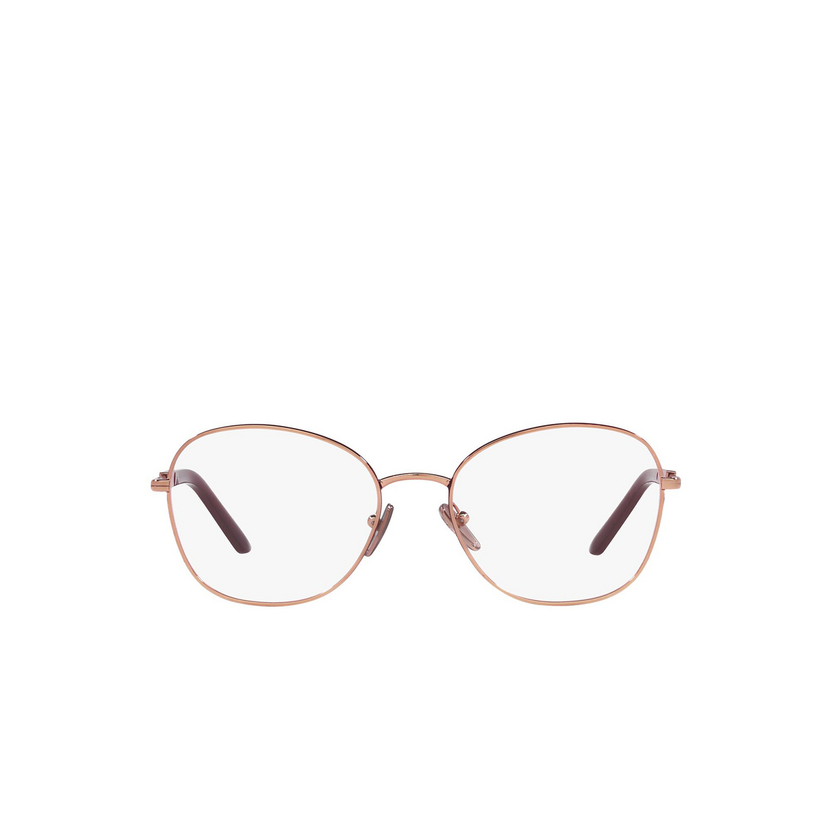 Prada® Round Eyeglasses: PR 64YV color Rose Gold / Rosso 16A1O1 - front view.