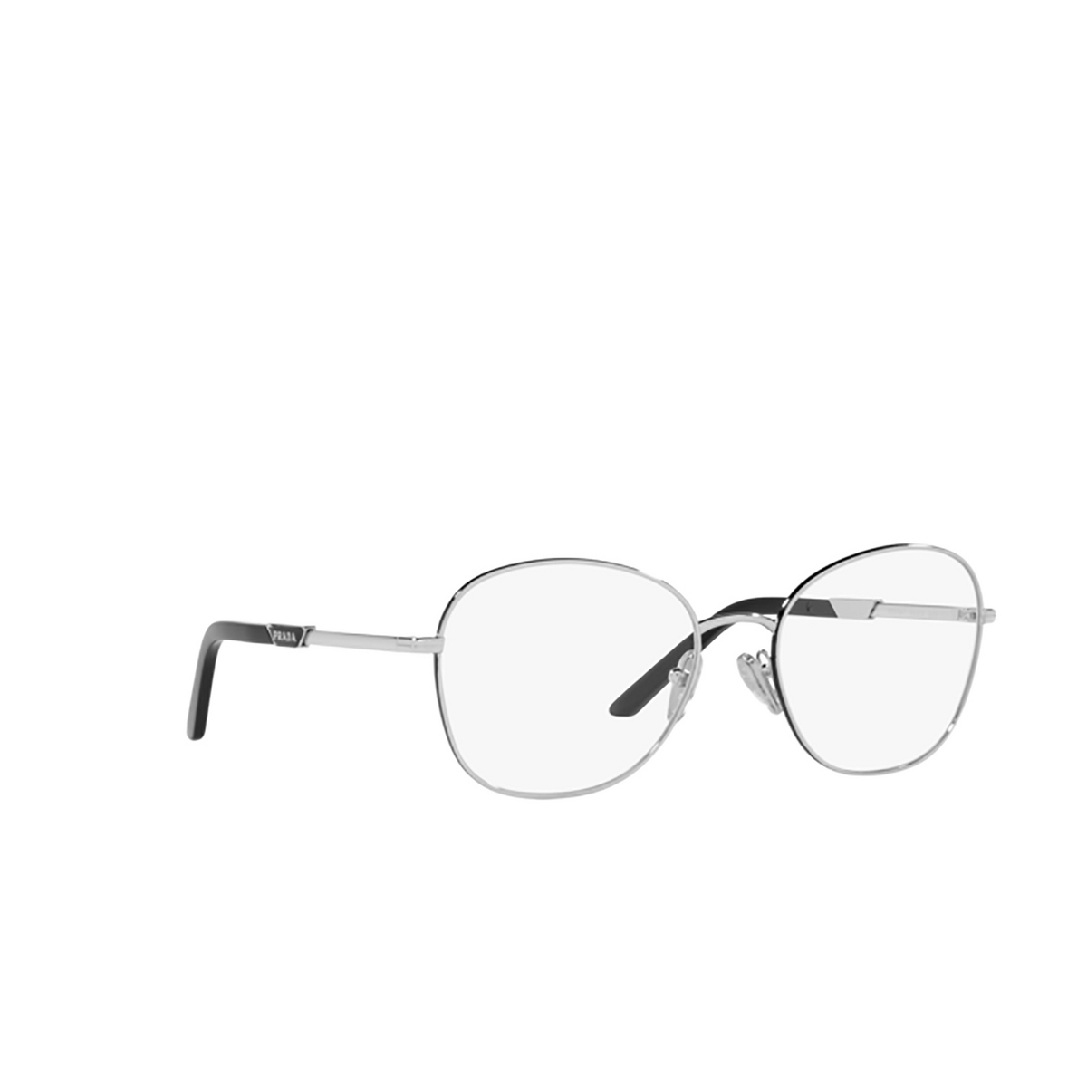 Prada PR 64YV Eyeglasses GAQ1O1 Silver / Black - three-quarters view