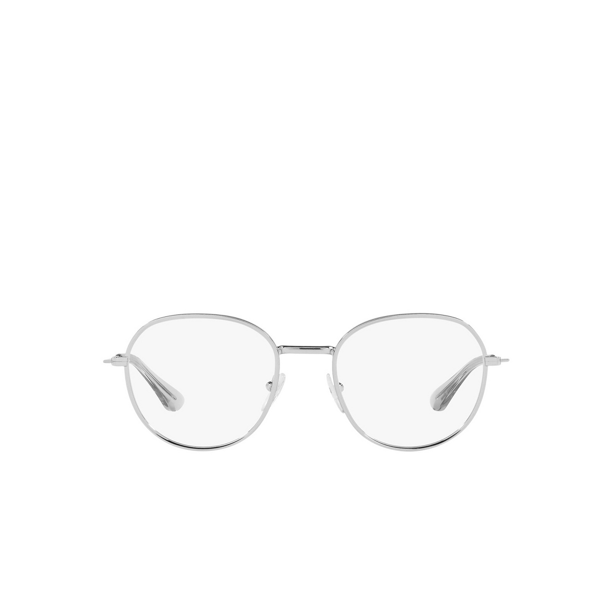 Prada® Oval Eyeglasses: PR 65WV color Silver 1BC1O1 - front view.