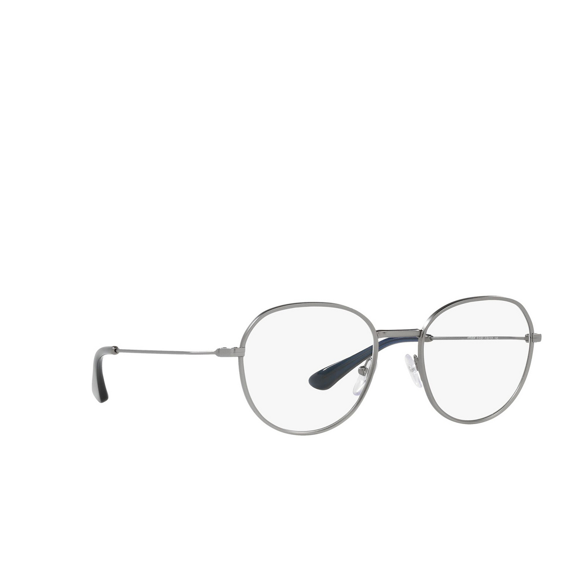 Prada® Oval Eyeglasses: PR 65WV color Matte Gunmetal 7CQ1O1 - three-quarters view.