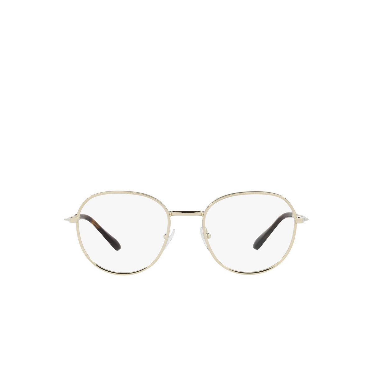 Prada® Oval Eyeglasses: PR 65WV color Pale Gold ZVN1O1 - front view.