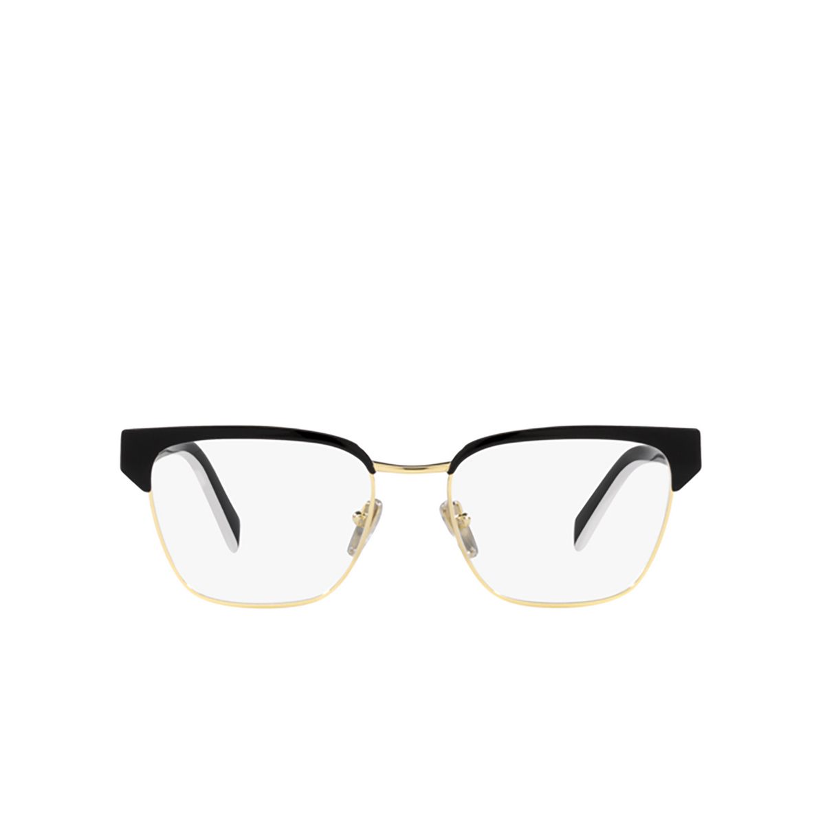 Prada PR 65YV Eyeglasses 18A1O1 Black / Pale Gold - front view