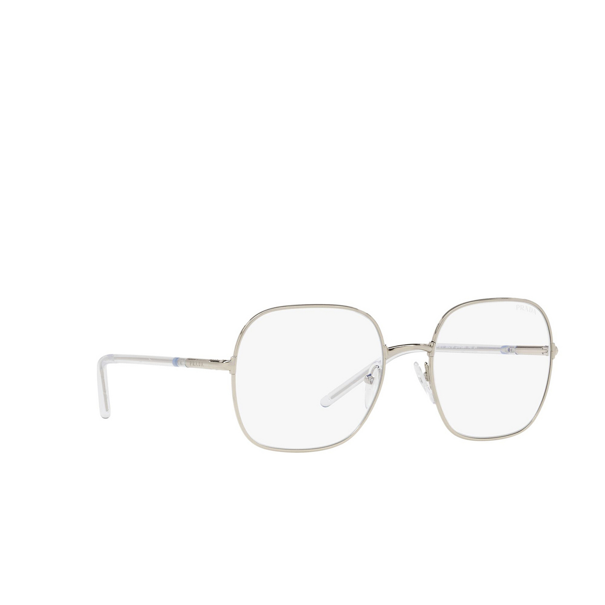 Prada® Square Sunglasses: PR 67XS color Pale Gold ZVN08N - three-quarters view.
