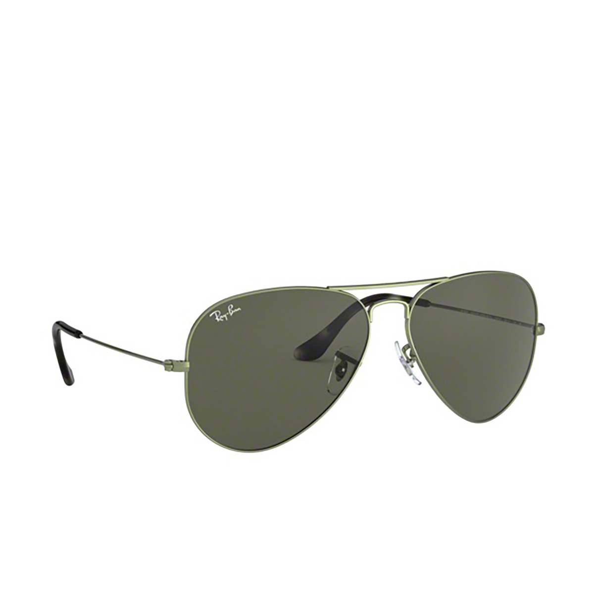 Ray-Ban AVIATOR LARGE METAL Sunglasses 919131 Sand Transparent Green - three-quarters view