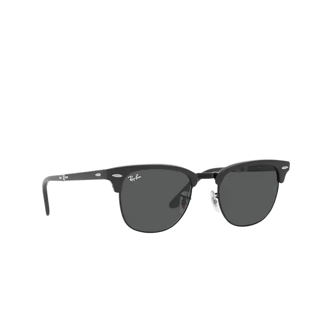 Ray-Ban CLUBMASTER FOLDING Sunglasses 1367B1 Grey On Black - three-quarters view