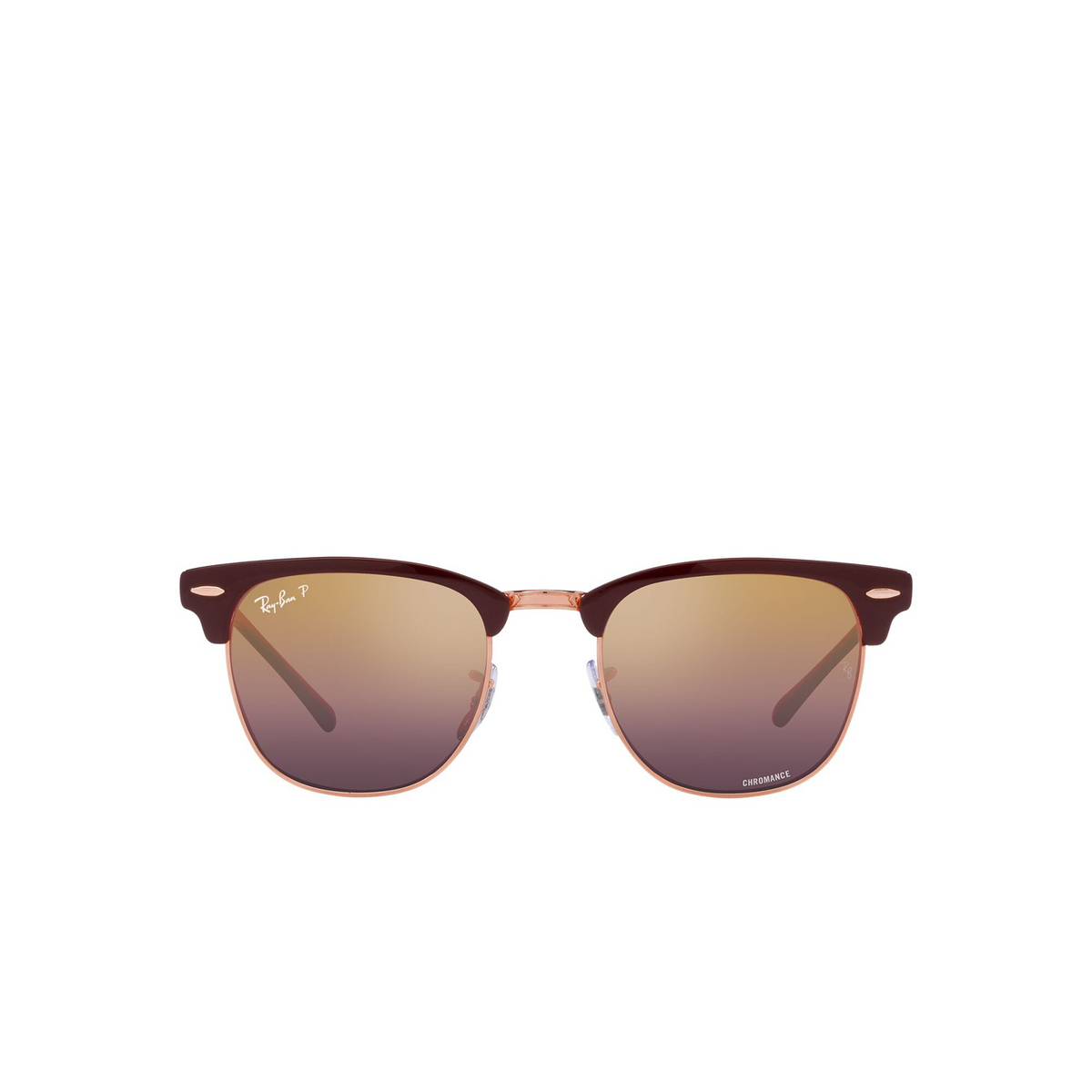 Ray-Ban CLUBMASTER METAL Sunglasses 9253G9 Bordeaux On Rose Gold - front view