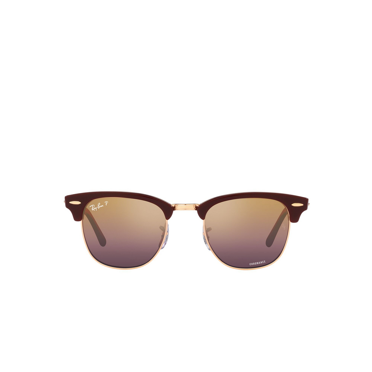 Ray-Ban CLUBMASTER Sunglasses 1365G9 Bordeaux On Rose Gold - front view