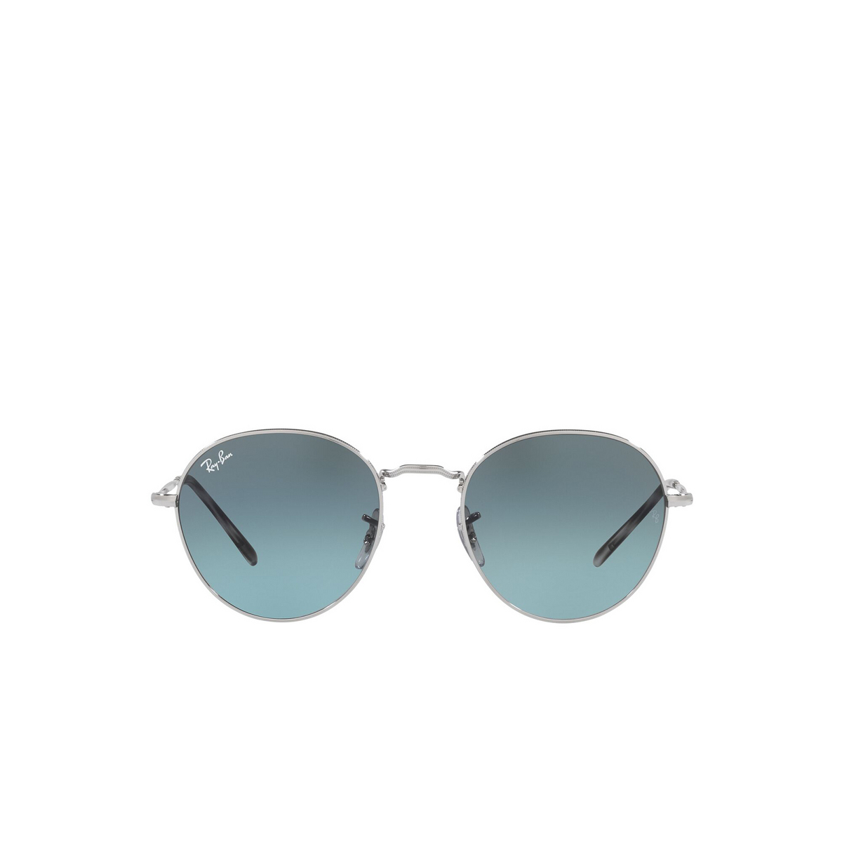 Ray-Ban® Round Sunglasses: David RB3582 color Silver 003/3M - front view.