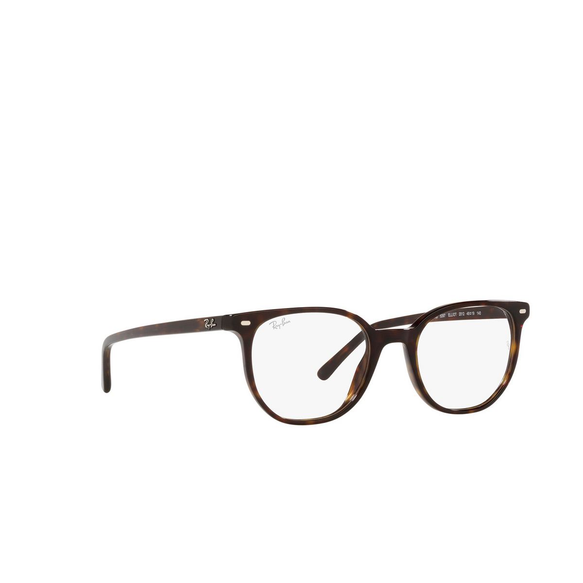Ray-Ban® Irregular Eyeglasses: Elliot RX5397 color Havana 2012 - three-quarters view.
