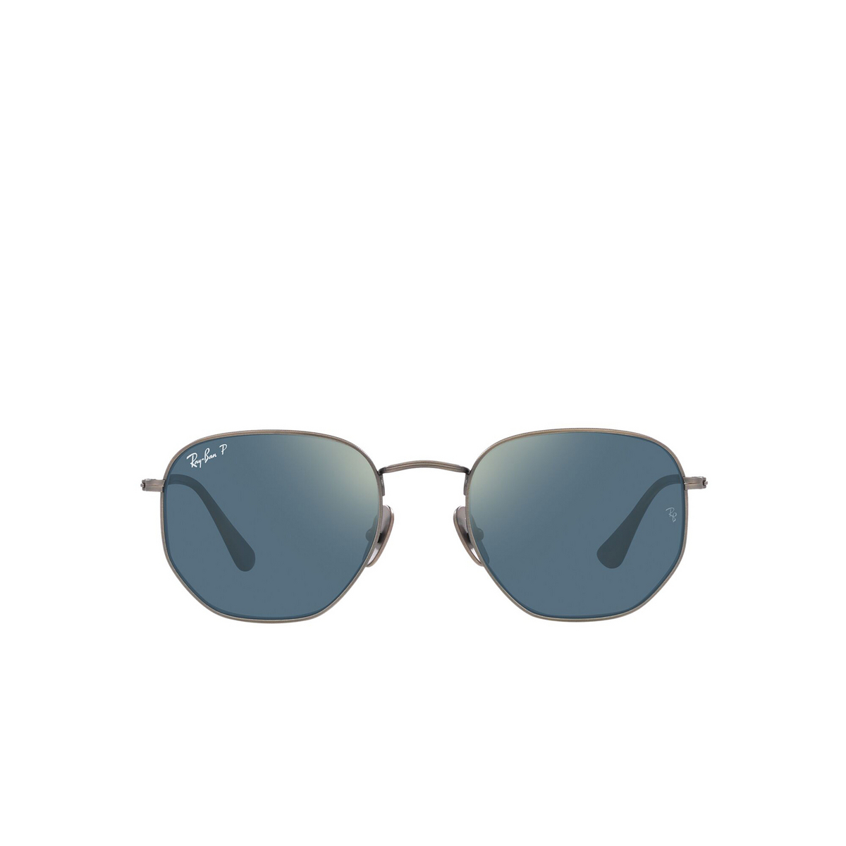 Ray-Ban® Irregular Sunglasses: Hexagonal RB8148 color Demigloss Gunmetal 9208T0 - front view.