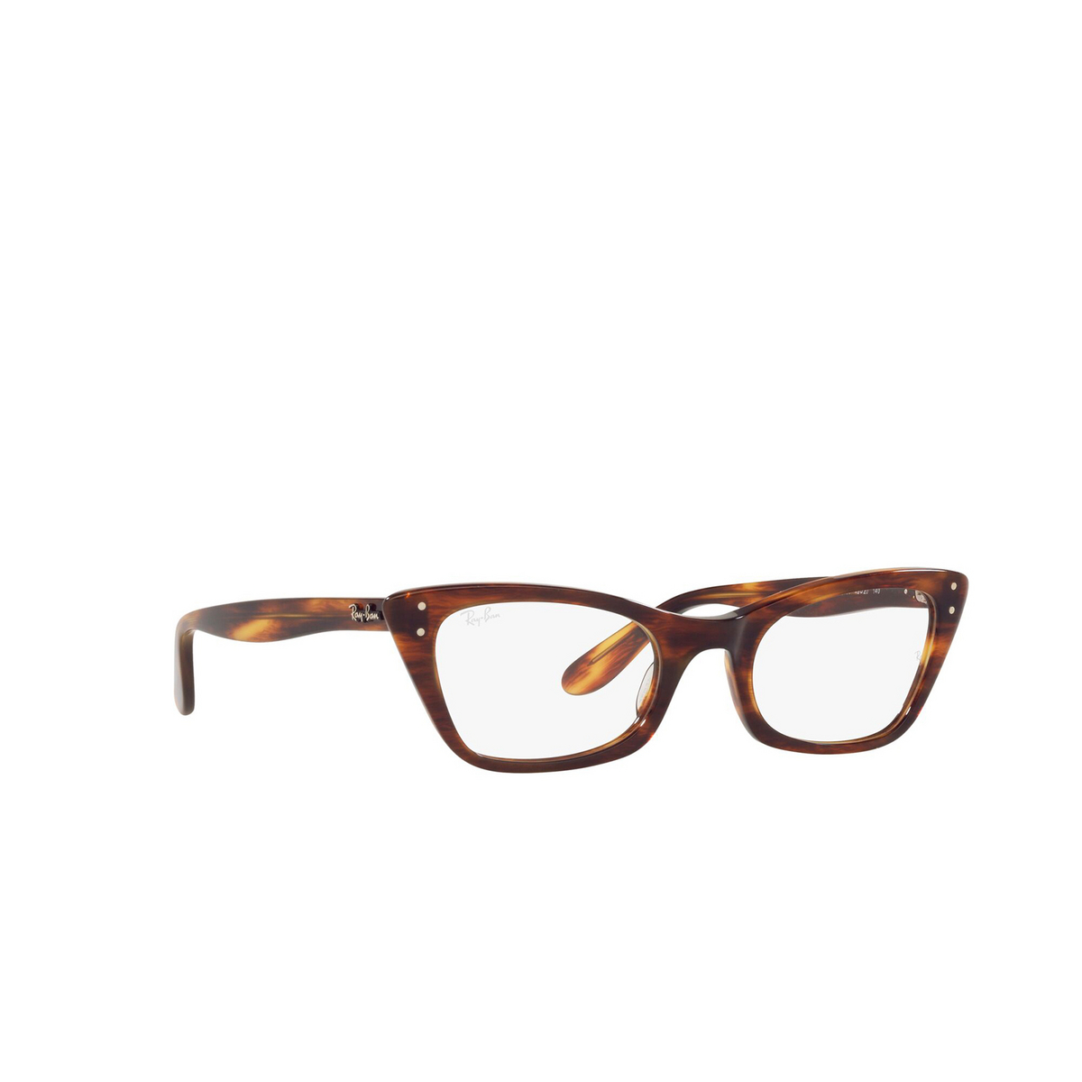 Ray-Ban® Cat-eye Eyeglasses: Lady Burbank RX5499 color Striped Havana 2144 - three-quarters view.