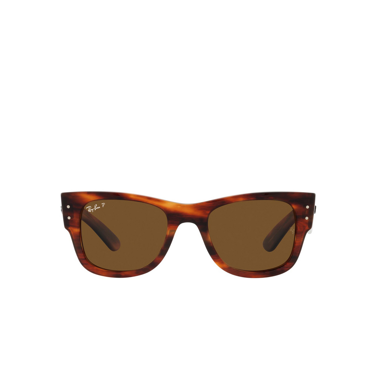 Ray-Ban MEGA WAYFARER Sunglasses 954/57 Striped Havana - front view