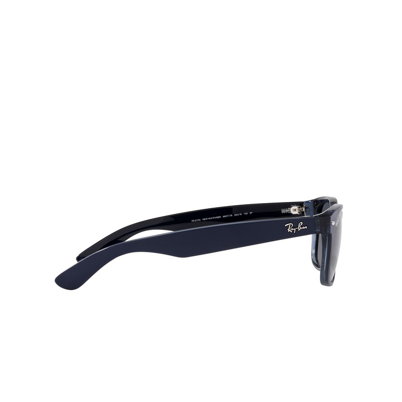 Ray-Ban NEW WAYFARER Sunglasses 660778 matte blue on transparent blue - 3/4