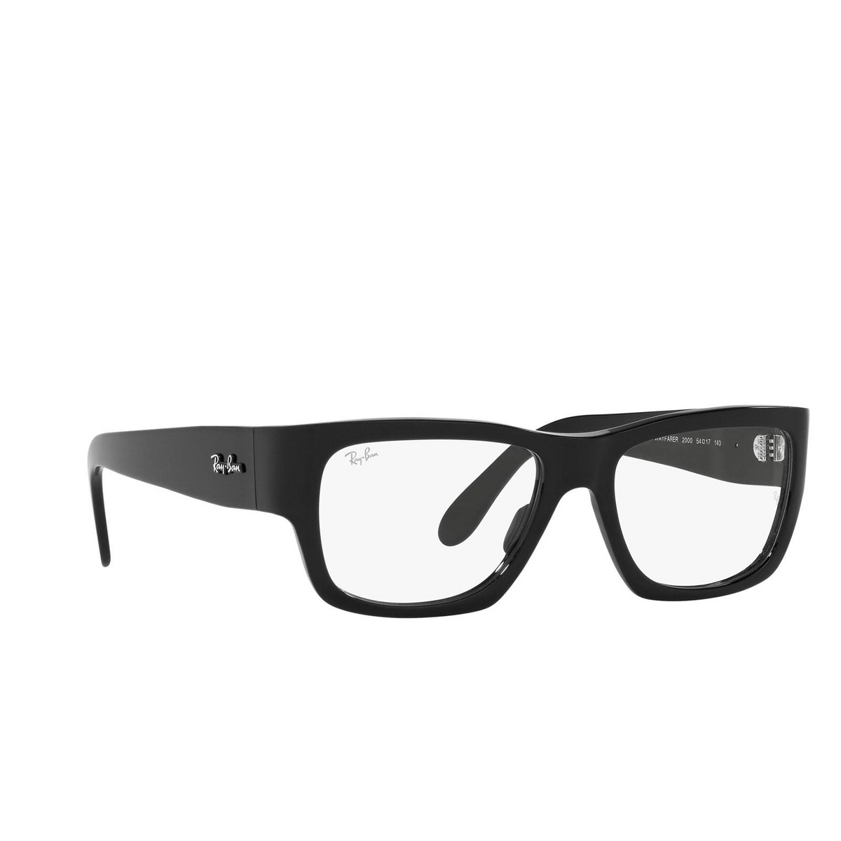 Ray-Ban® Square Eyeglasses: Nomad Wayfarer RX5487 color Black 2000 - three-quarters view.