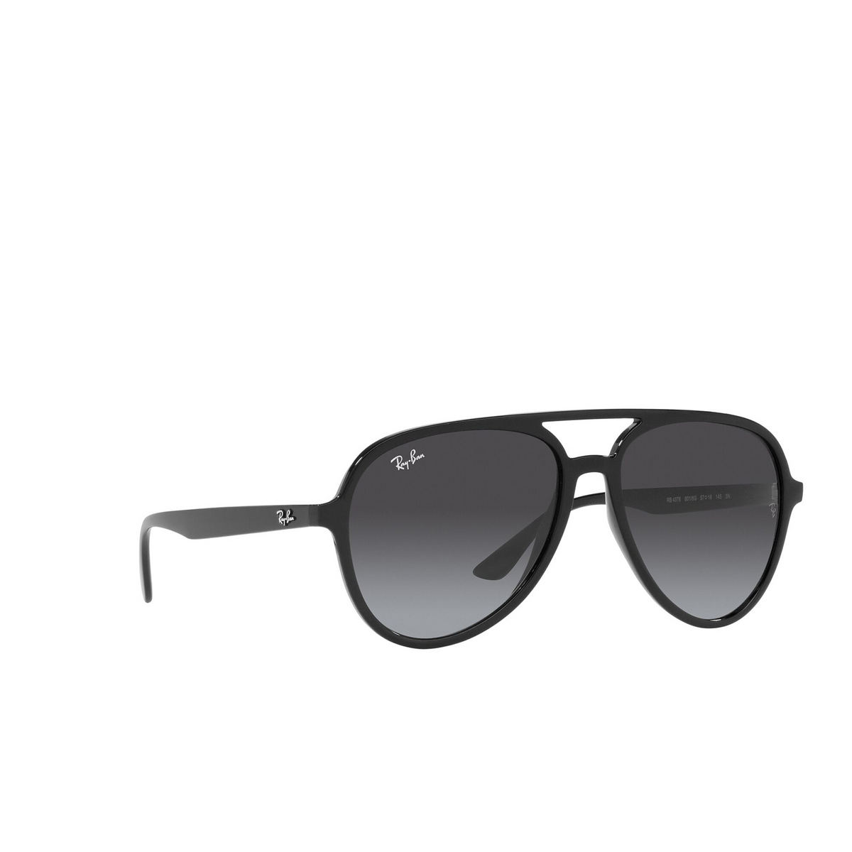 Ray-Ban® Aviator Sunglasses: RB4376 color Black 601/8G - three-quarters view.