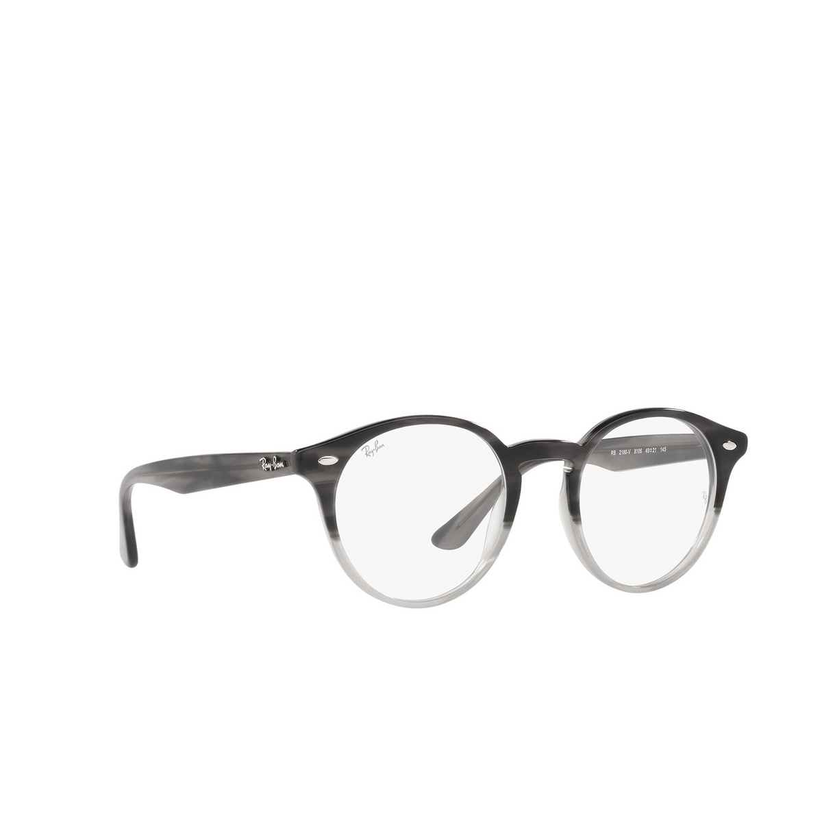 Ray-Ban® Round Eyeglasses: RX2180V color Gradient Grey Havana 8106 - three-quarters view.