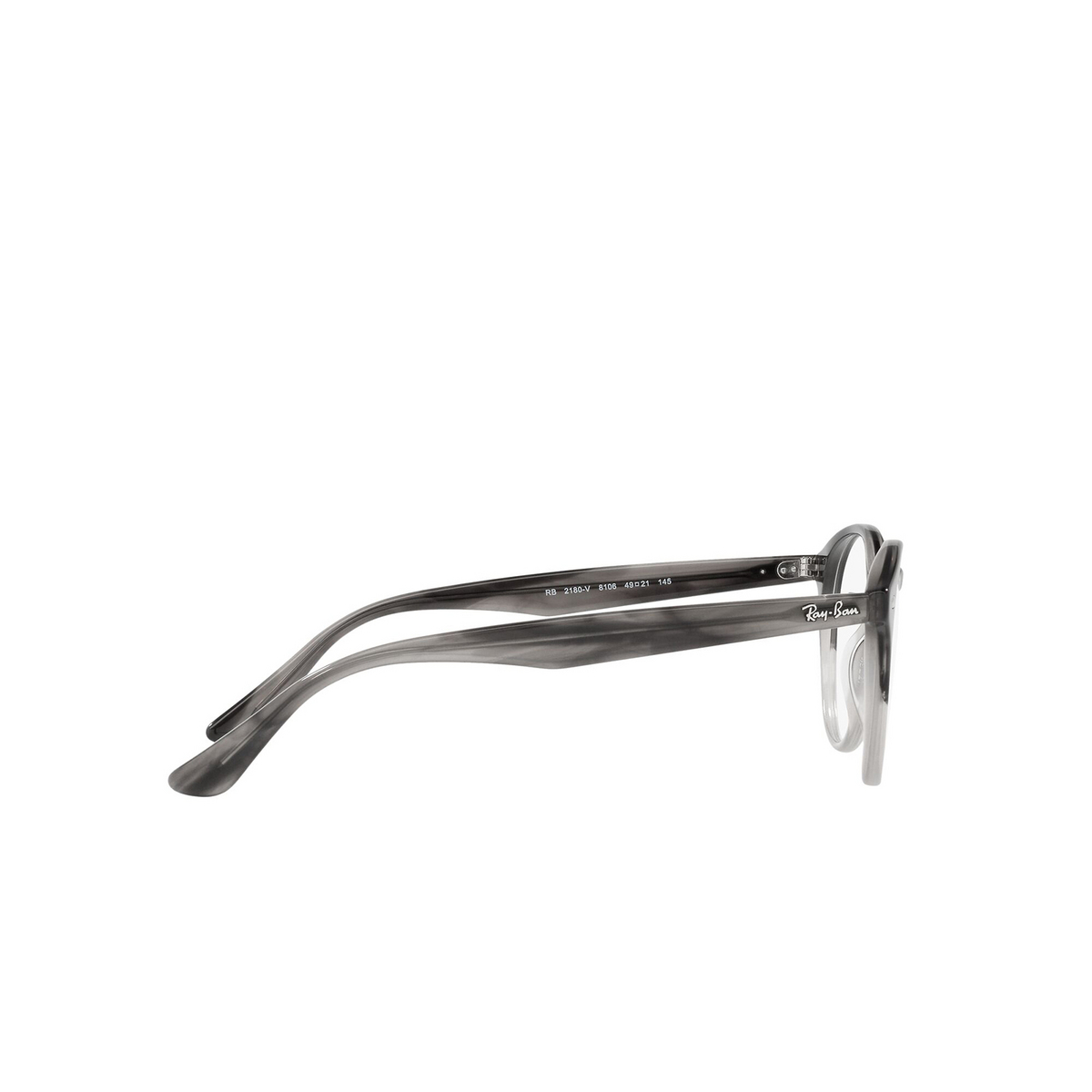 Ray-Ban® Round Eyeglasses: RX2180V color Gradient Grey Havana 8106 - product thumbnail 3/3.