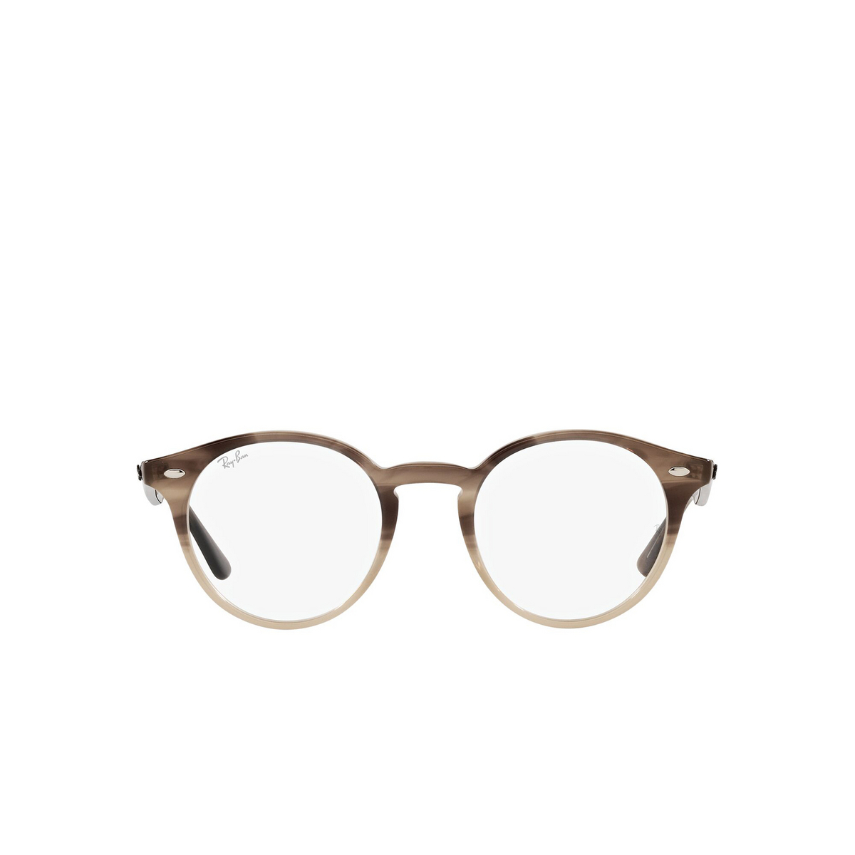 Ray-Ban® Round Eyeglasses: RX2180V color Gradient Brown Havana 8107 - front view.