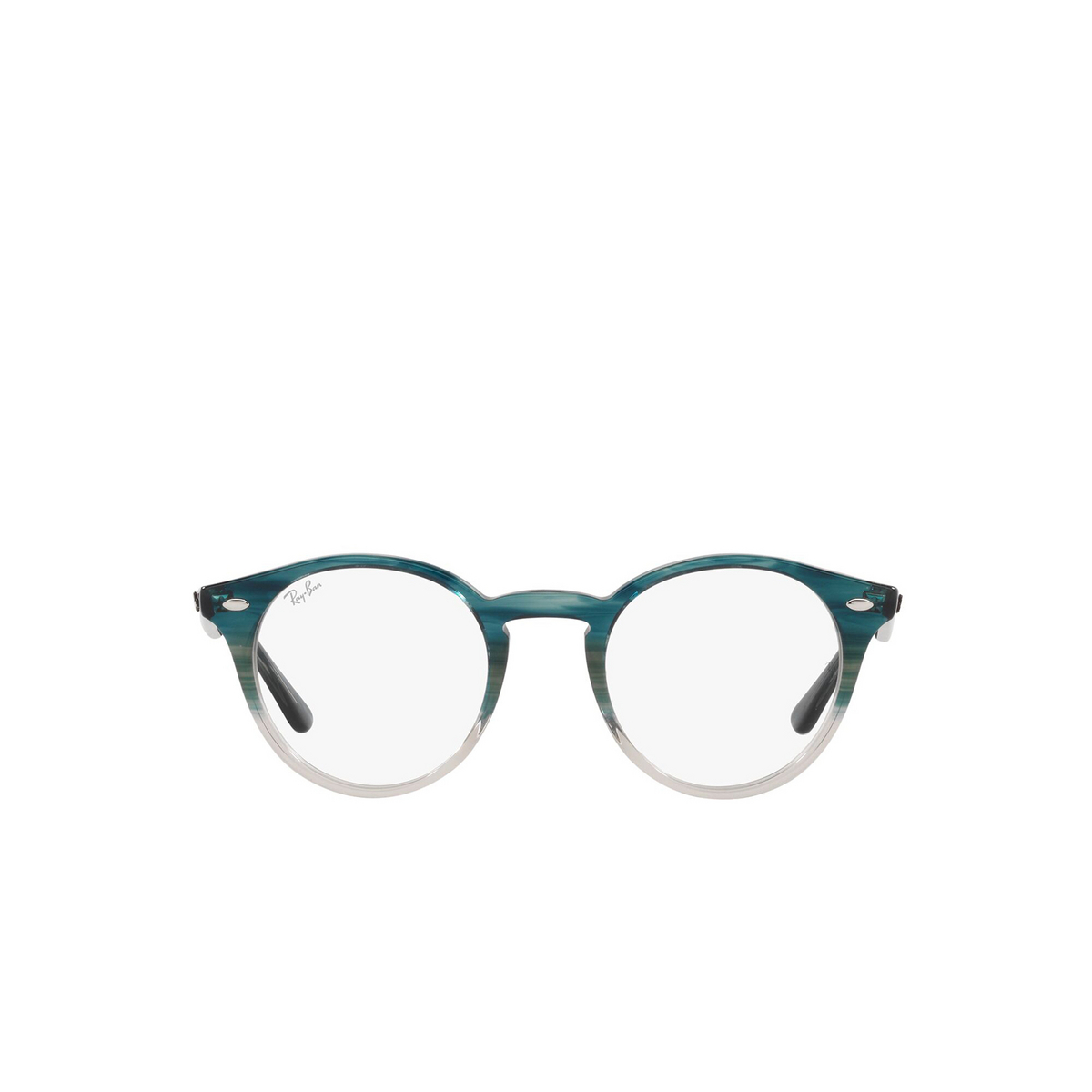 Ray-Ban® Round Eyeglasses: RX2180V color Gradient Turquoise Havana 8146 - front view.