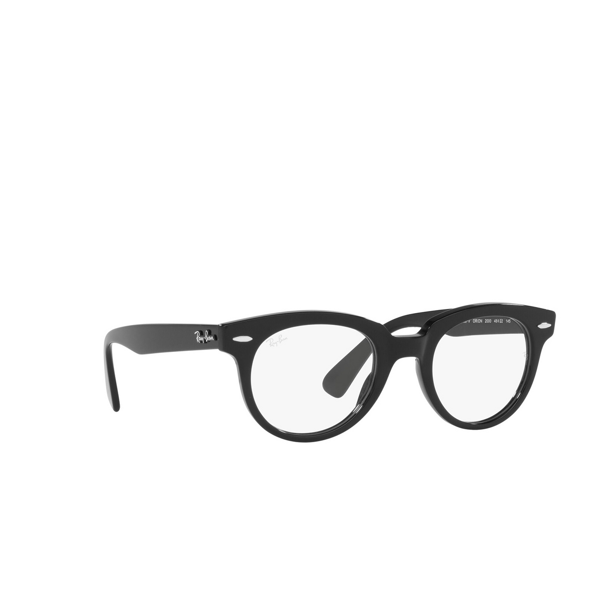Ray-Ban® Round Eyeglasses: RX2199V color Black 2000 - three-quarters view.
