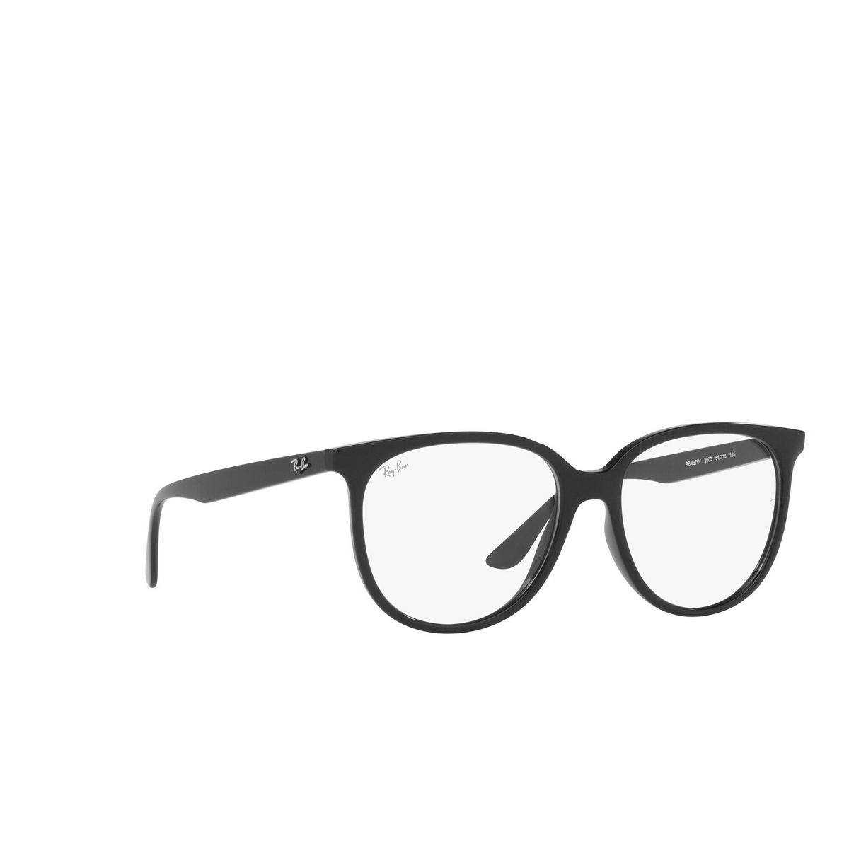 Ray-Ban® Square Eyeglasses: RX4378V color Black 2000 - three-quarters view.
