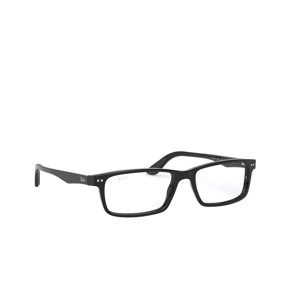 Ray-Ban® Rectangle Eyeglasses: RX5277 color Black 2000 - three-quarters view.