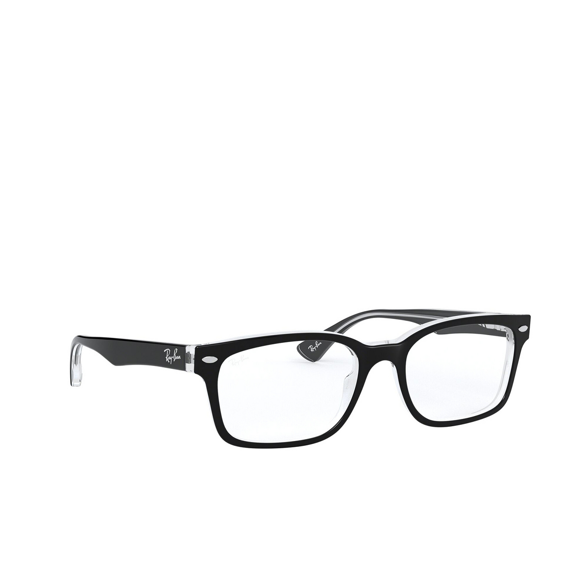 Ray-Ban RX5286 Eyeglasses 2034 Black On Transparent - three-quarters view