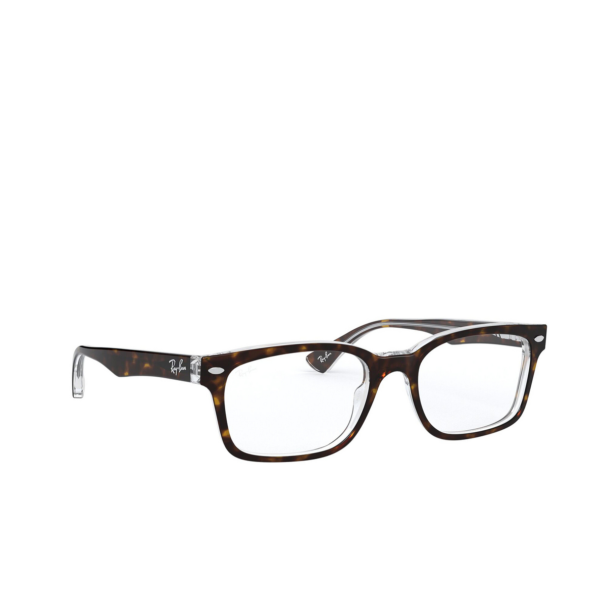Ray-Ban® Square Eyeglasses: RX5286 color Havana On Transparent 5082 - three-quarters view.