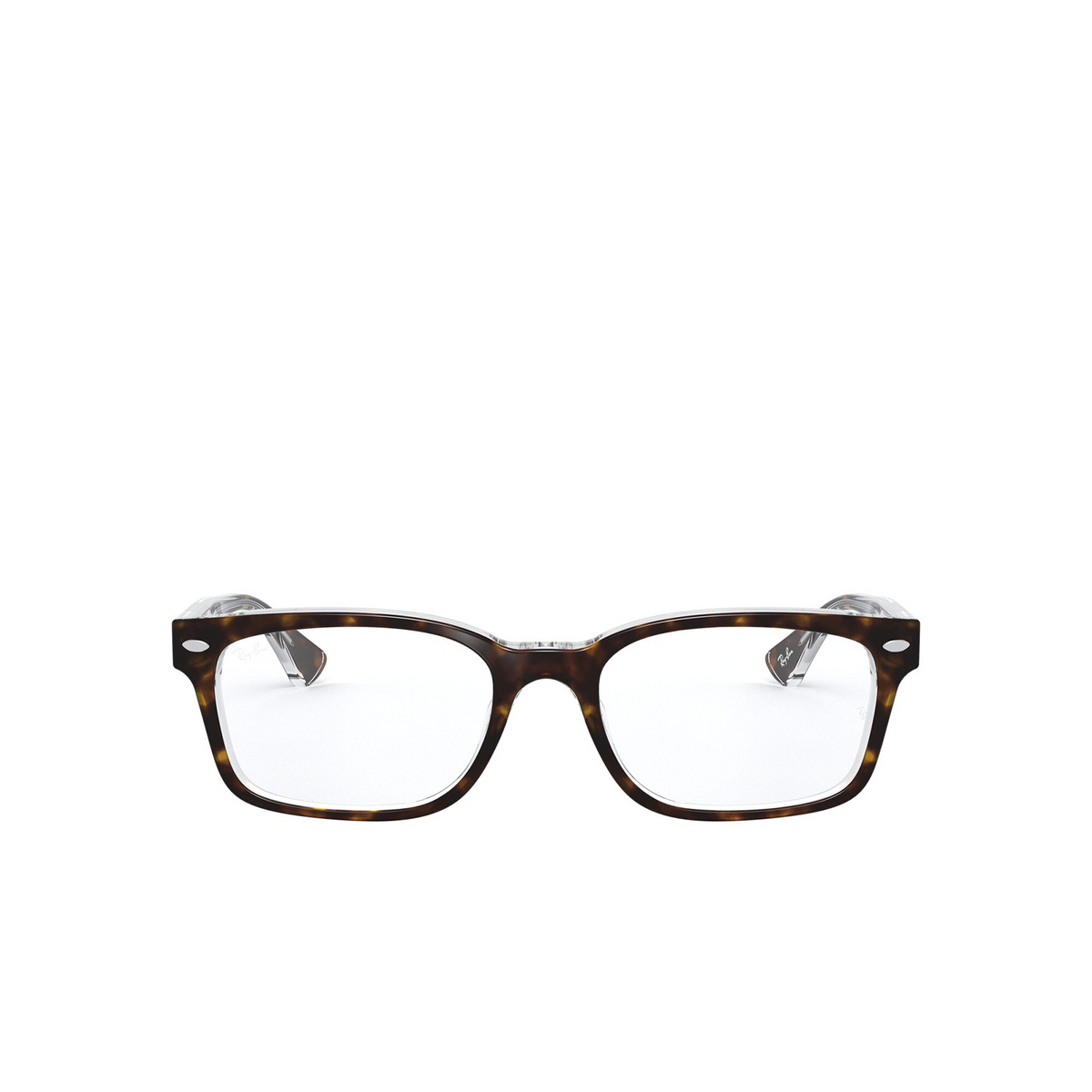 Ray-Ban® Square Eyeglasses: RX5286 color Havana On Transparent 5082 - front view.