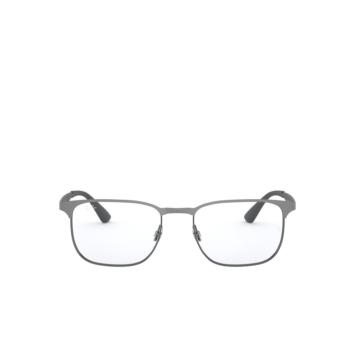 Ray-Ban® Square Eyeglasses: RX6363 color Brushed Gunmetal On Gunmetal 2553 - front view.