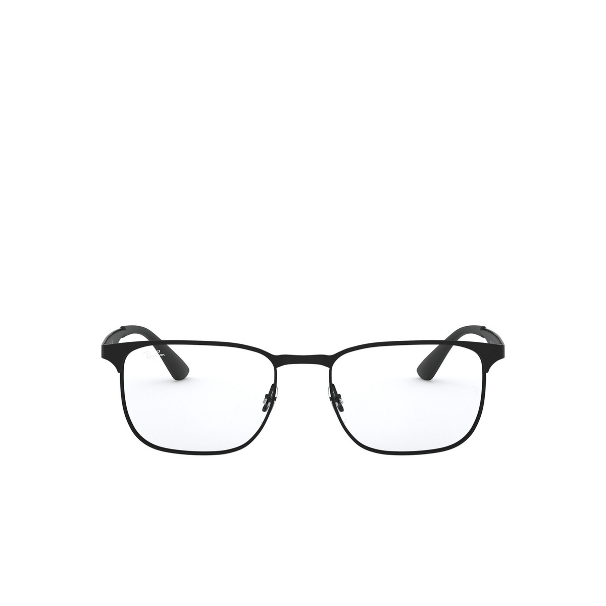 Ray-Ban® Square Eyeglasses: RX6363 color Matte Black On Black 2904 - front view.