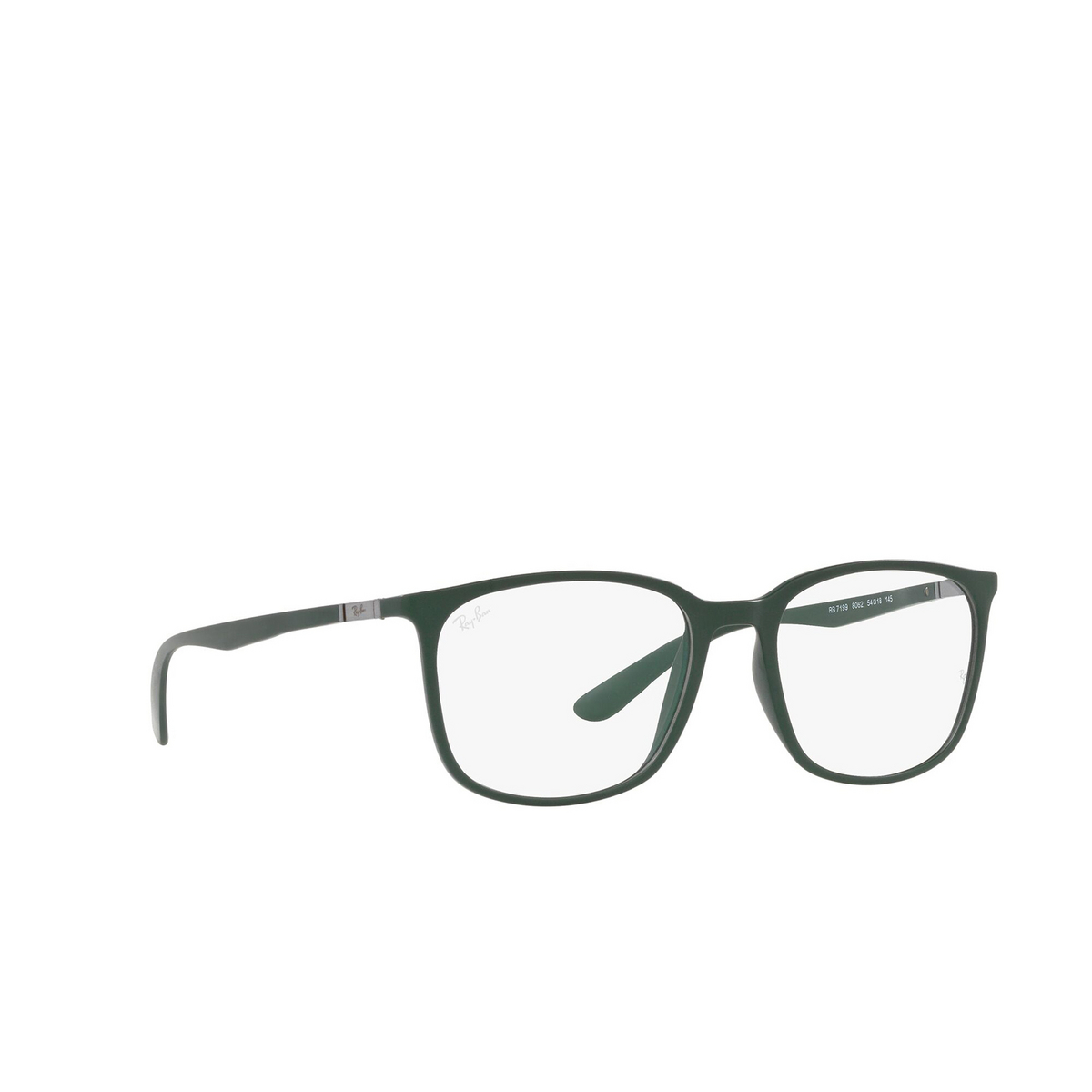 Ray-Ban® Square Eyeglasses: RX7199 color Sand Green 8062 - three-quarters view.