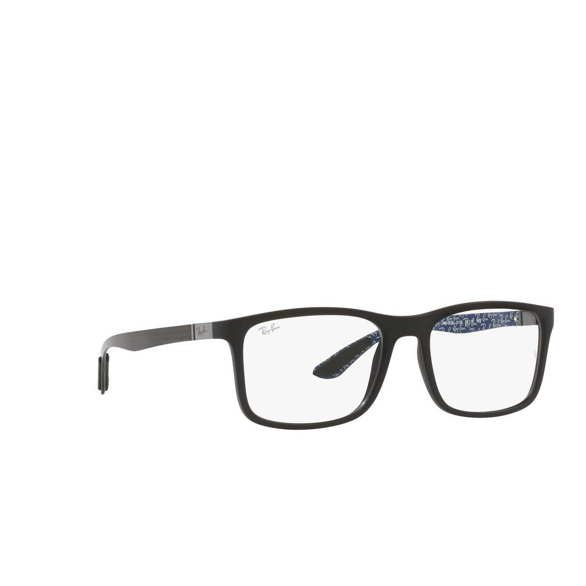 Ray-Ban® Rectangle Eyeglasses: RX8908 color Matte Black 5196 - three-quarters view.
