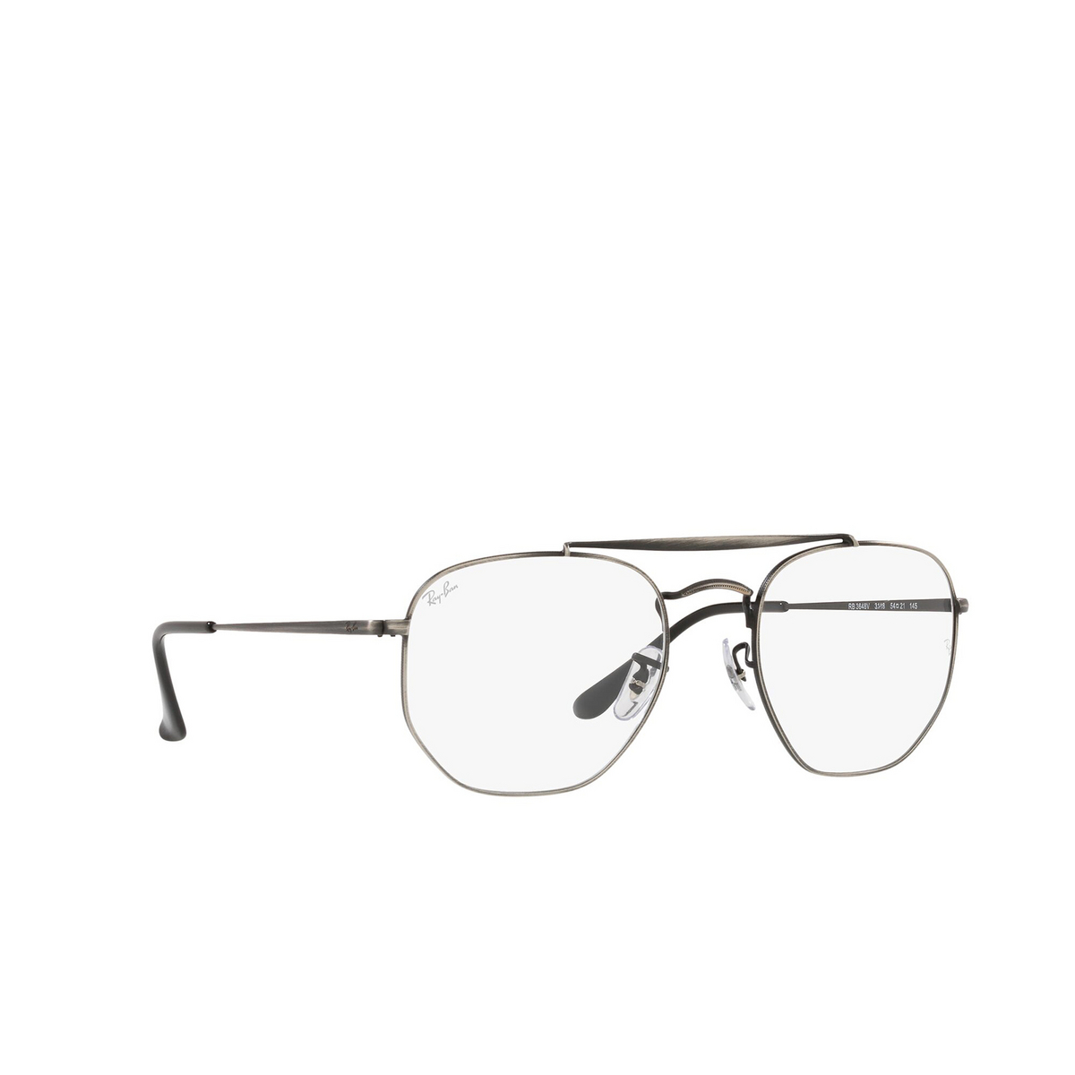 Ray-Ban® Irregular Eyeglasses: The Marshal RX3648V color Antique Gunmetal 3118 - three-quarters view.
