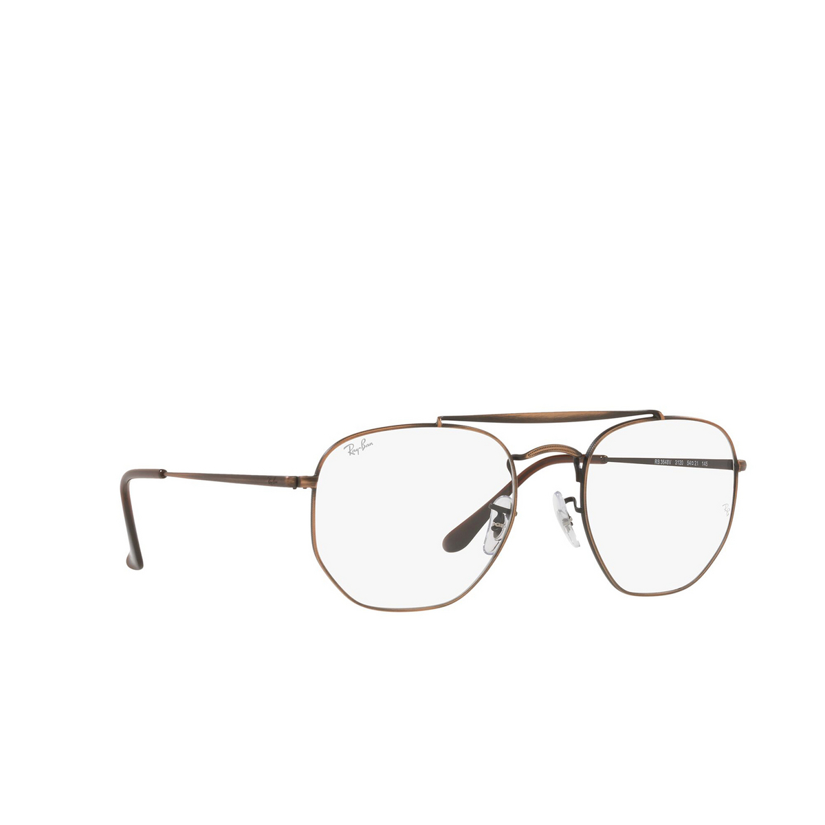 Ray-Ban® Irregular Eyeglasses: The Marshal RX3648V color Antique Copper 3120 - three-quarters view.